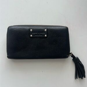 Black Kate Spade Leather Wallet with Tassel